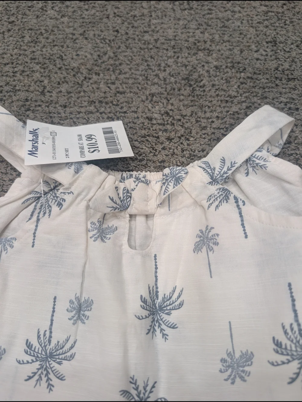 Carter's Cream Palm Tree Print Tank Top